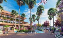 Khách sạn Sợi Chỉ Đỏ thổi hồn đương đại vào nét kiến trúc đặc trưng của nhà sàn bằng những ô cửa kính thoáng rộng và bể bơi đậm chất nghỉ dưỡng